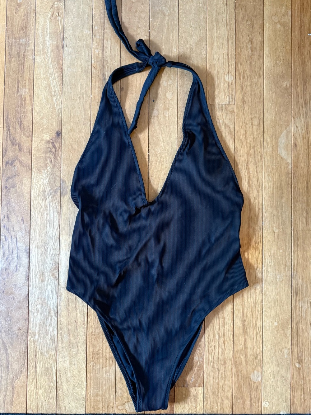 Aerie Black Halter One Piece Bathing Suit
